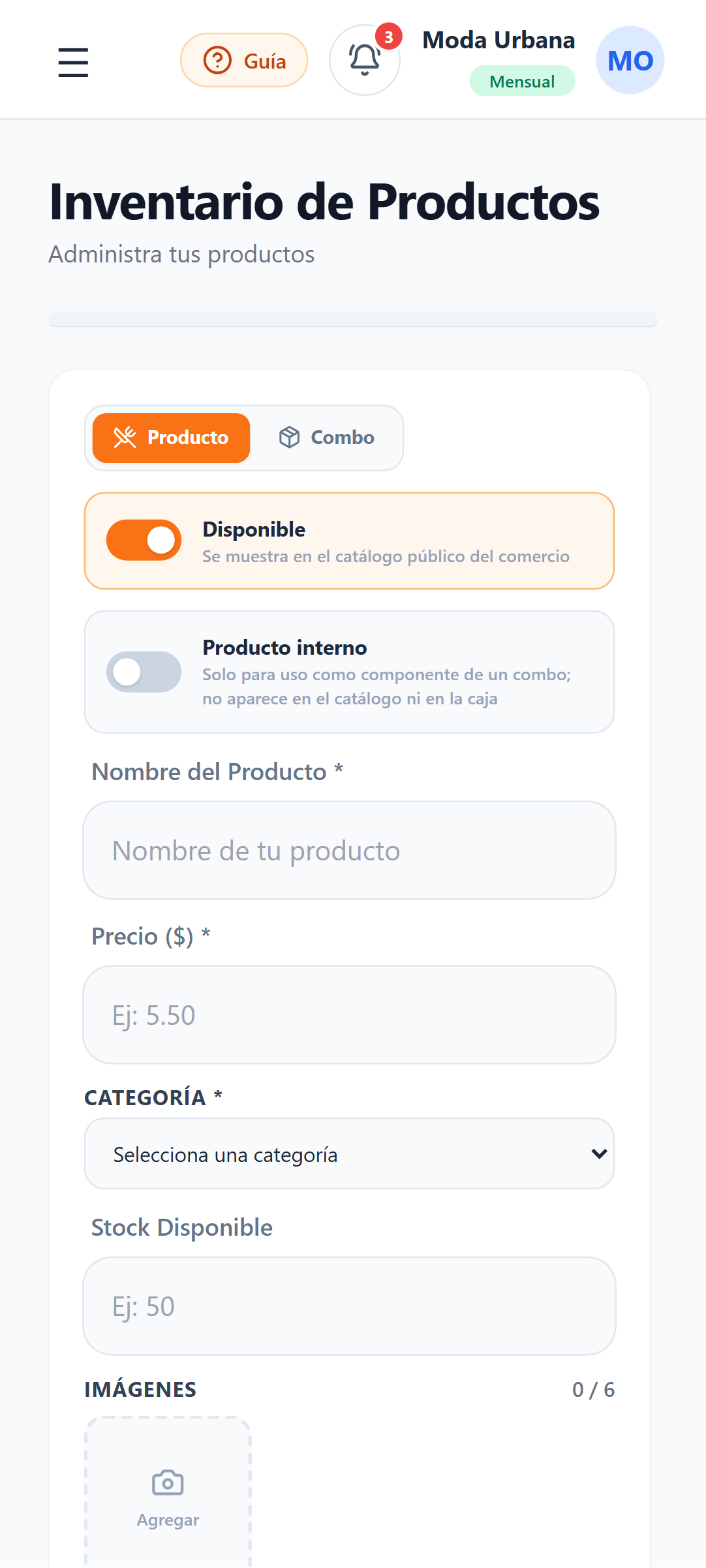 Inventario de productos